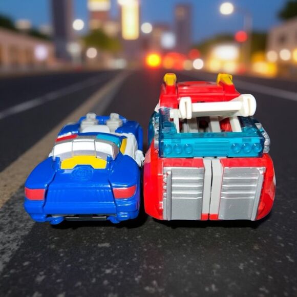 Playskool Heroes Rescue Chase Police Bot Heatwave Fire Bot Transformers - Picture 2 of 6